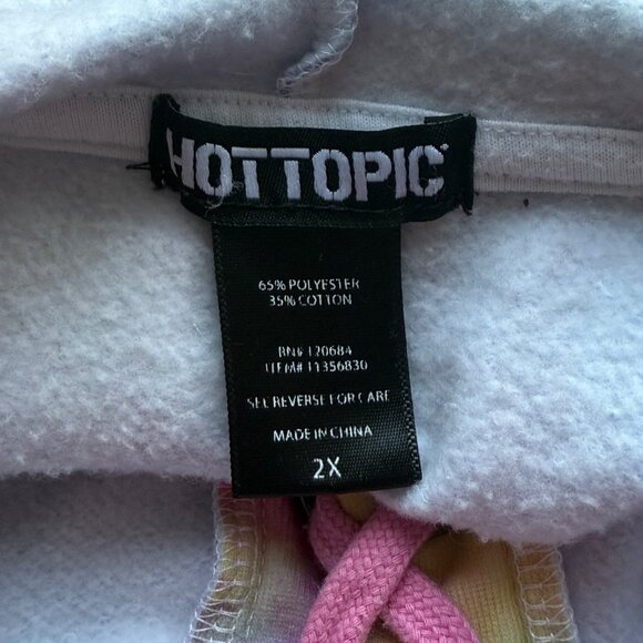 Hot Topic Womens Tie-Dye Pullover Hoodie With Lace-Up Front 2X Multicolor - Picture 5 of 5